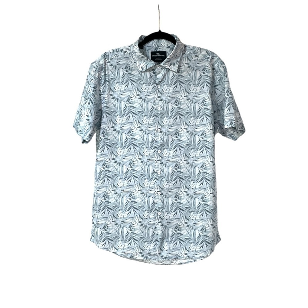 Rodd & Gunn Shirt Button Up Sports Fit XL  Floral Leaf Short Sleeve Cotton